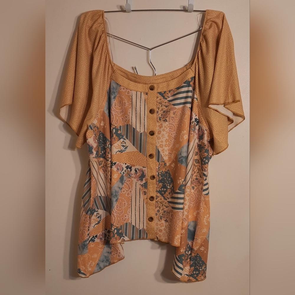 Cato patchwork printed knit women's size 22/24